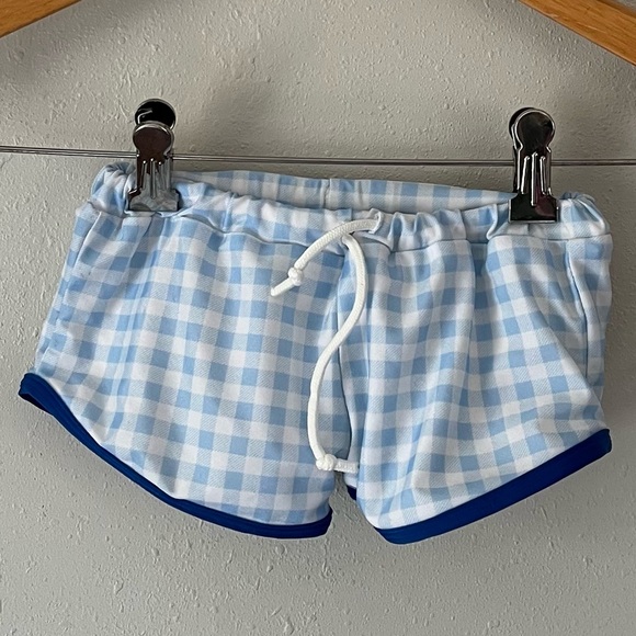 Little Lamb & Co. Blue/White Checkered Euro Style Swim Trunks Size 4T - Picture 12 of 12